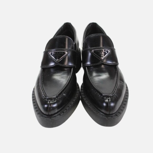 Prada Triangle Logo Loafers Pointed Shoes 39 9 - Picture 2 of 11